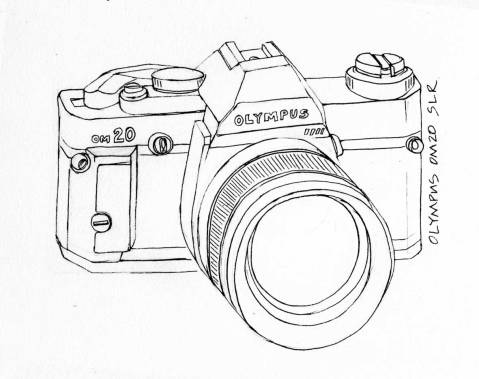 Camera Olympus OM20 Drawing
