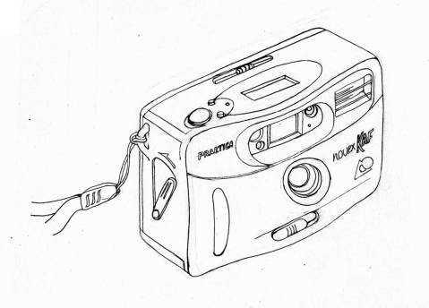 Line drawing Praktica Novex KAF Camera